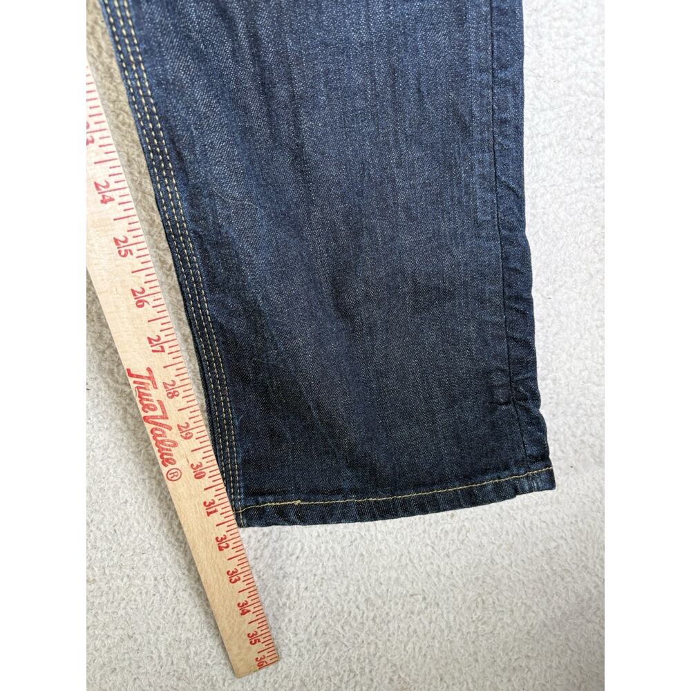 Levis 514 Jeans Mens 34x32 Blue Slim Straight Side Zip Pocket Moto Riding Dark - Picture 10 of 16